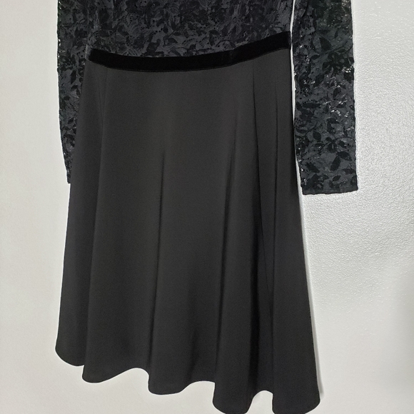 NEW Ralph Lauren Lace Bodice Dress Fit & Flare Long Sleeve Elegant Designer Chic - Picture 7 of 15